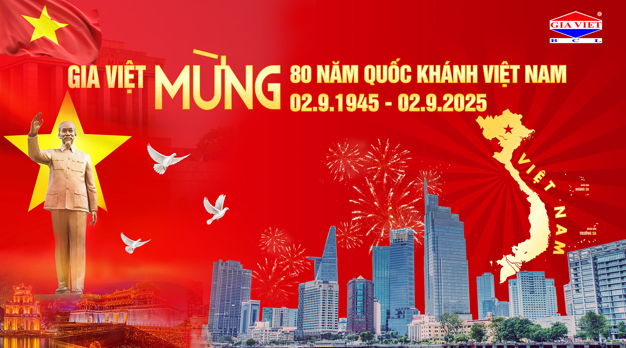 GIA VIỆT MỪNG 80 NĂM QUỐC KHÁNH VIỆT NAM 02 THÁNG 9 (02.9.1945 - 02.9.2025)
